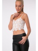 Kurzes cremefarbenes Spitzentop ZZ273 – Online-Shop – Boutique